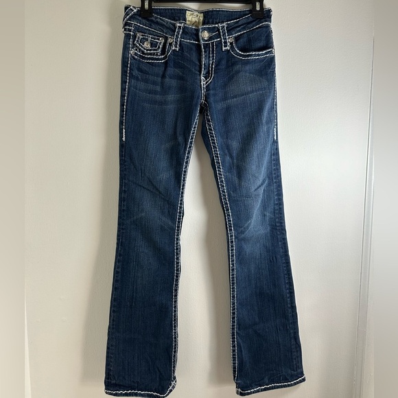 Ladies Rhinestone Embroidered Bootcut Denim Jeans LA Idol USA Jeans. Size 5 - Picture 2 of 12